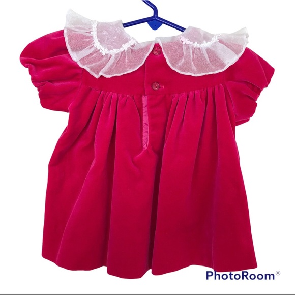 Vintage Smocked Baby Dress | Bright Pink Party Dress | Rare Editions - Picture 4 of 9